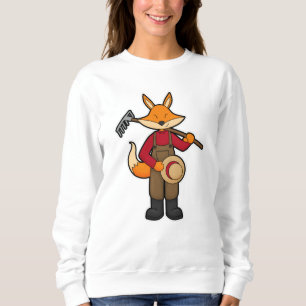 Fox as Farmer with Rake & Hat Sweatshirt