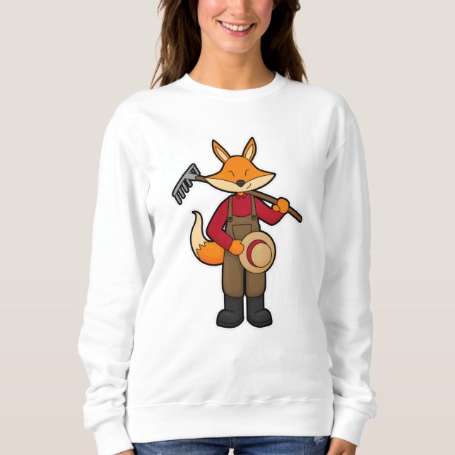 Fox as Farmer with Rake & Hat Sweatshirt (Front)