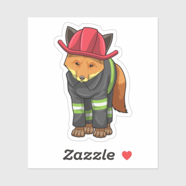 Fox as Firefighter with Helmet (Sheet)