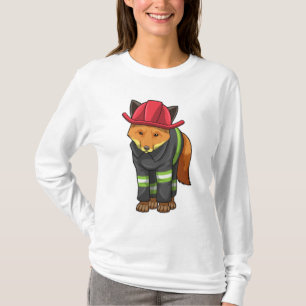 Fox as Firefighter with Helmet T-Shirt