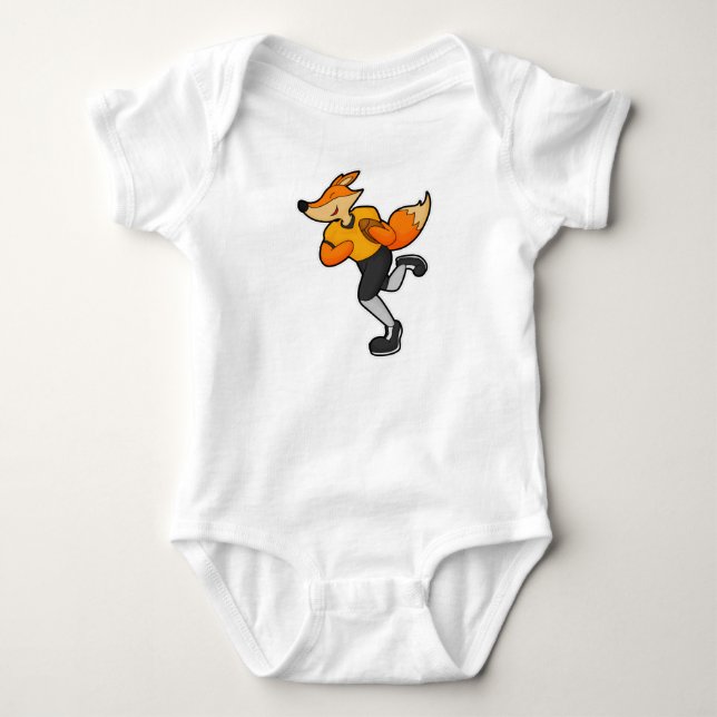 Fox as Football player with Football Baby Bodysuit (Front)