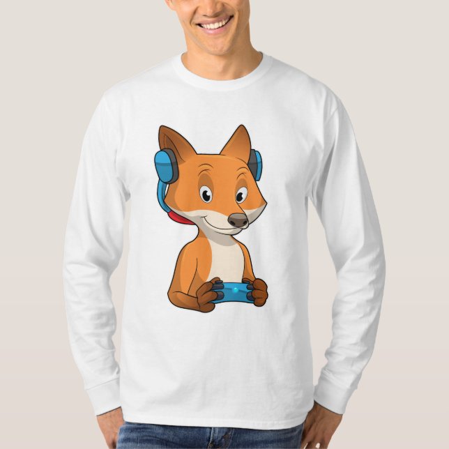 Fox as Gamer with Joystick T-Shirt (Front)