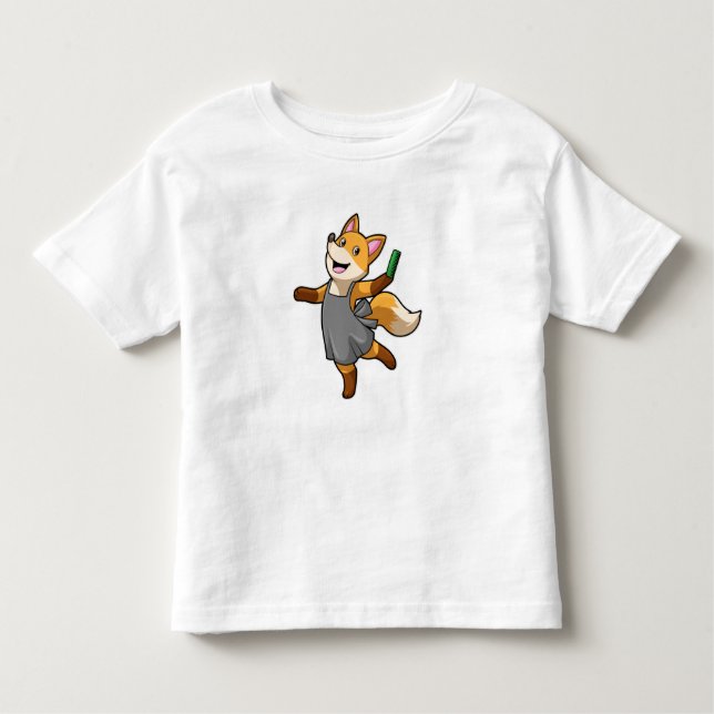 Fox as Hairdresser with Scissors Toddler T-Shirt (Front)