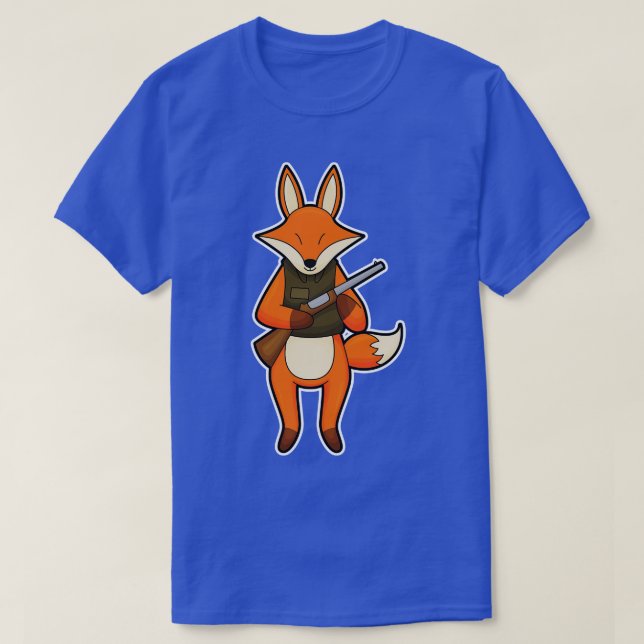 Fox as Hunter with Gun T-Shirt (Design Front)