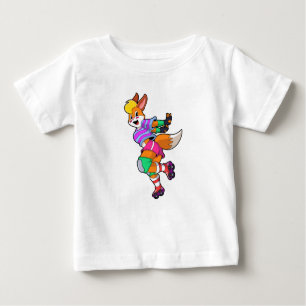Fox as Inline Skater with Inline Skates Baby T-Shirt