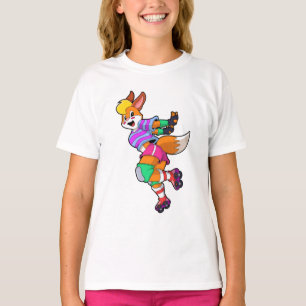 Fox as Inline Skater with Inline Skates T-Shirt
