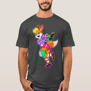 Fox as Inline Skater with Inline Skates T-Shirt