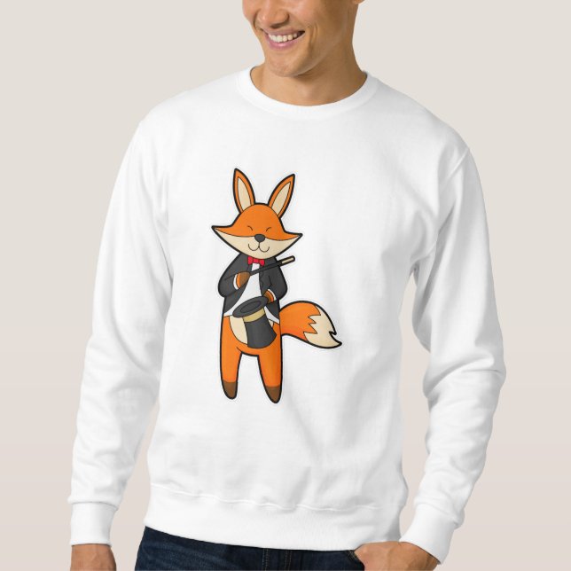 Fox as Magician with Magic wand & Hat Sweatshirt (Front)