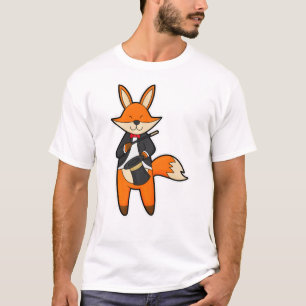 Fox as Magician with Magic wand & Hat T-Shirt