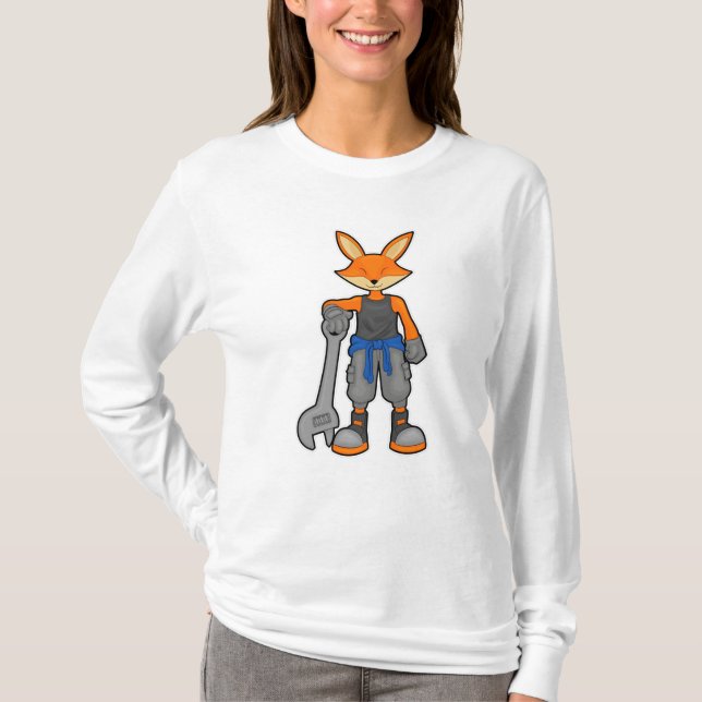 Fox as Mechanic with Spanner T-Shirt (Front)