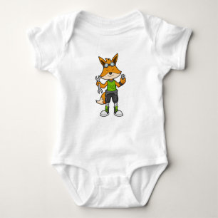 Fox as Mechanic with Wrench & Nut Baby Bodysuit