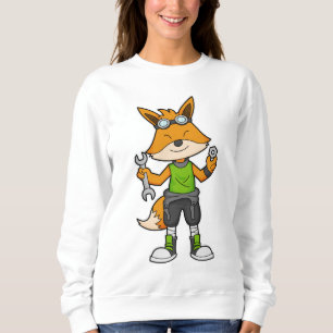 Fox as Mechanic with Wrench & Nut Sweatshirt