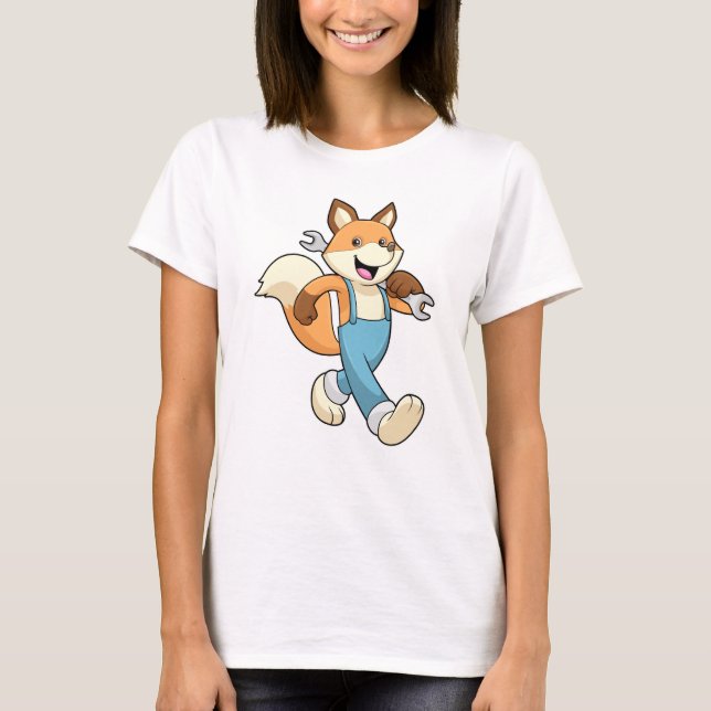 Fox as Mechanic with Wrench T-Shirt (Front)