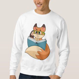 Fox as Nerd with Book & Glasses Sweatshirt