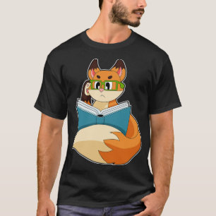 Fox As Nerd With Book Glasses T-Shirt