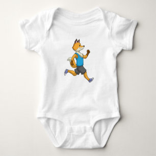 Fox as Runner at Running Baby Bodysuit