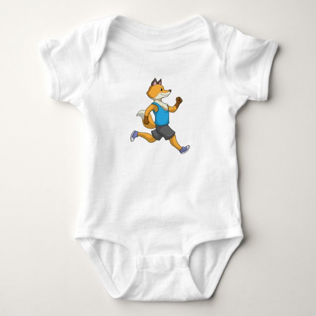 Fox as Runner at Running Baby Bodysuit (Front)