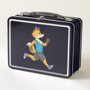 Fox as Runner at Running Metal Lunch Box