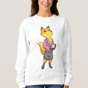 Fox as Secretary with Coffee Cup Sweatshirt