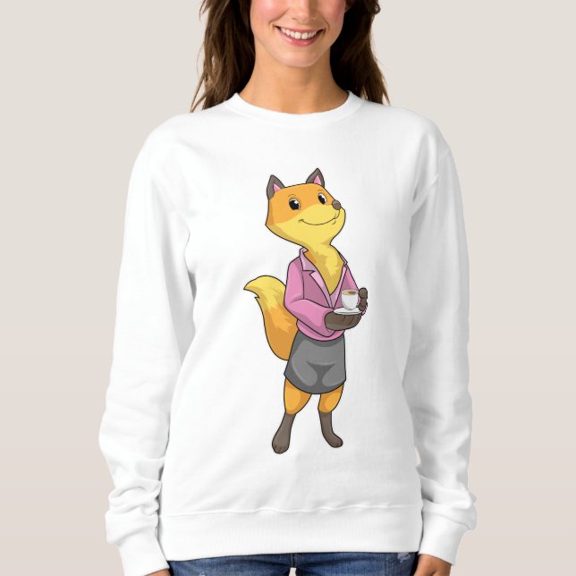 Fox as Secretary with Coffee Cup Sweatshirt (Front)