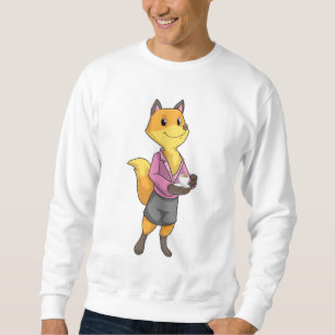 Fox as Secretary with Coffee Cup Sweatshirt