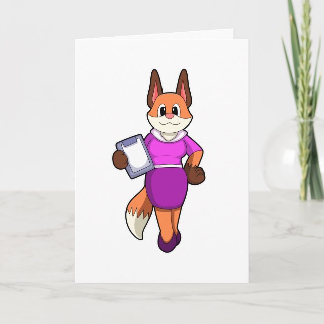 Fox as Secretary with Skirt Card (Front)
