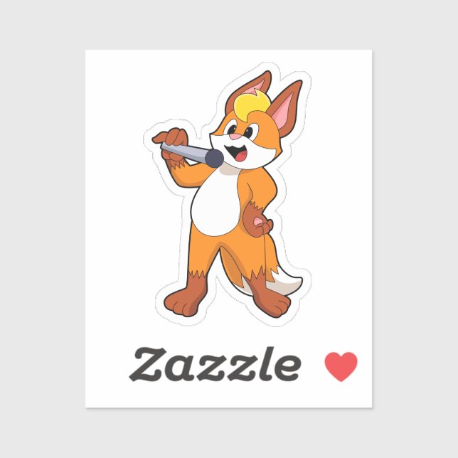 Fox as Singer with Microphone (Sheet)