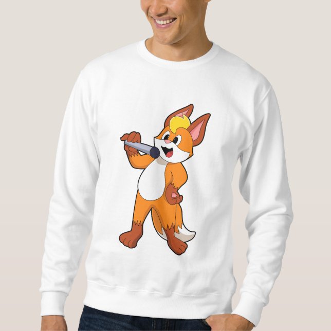 Fox as Singer with Microphone Sweatshirt (Front)
