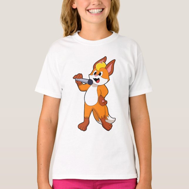 Fox as Singer with Microphone T-Shirt (Front)