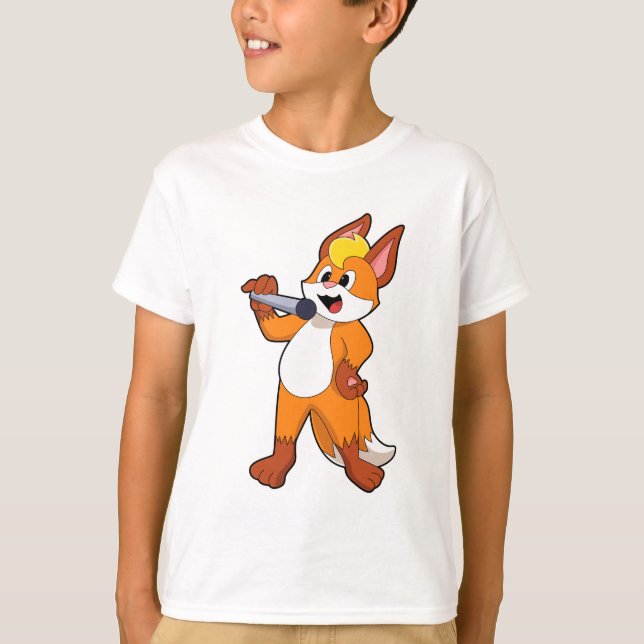 Fox as Singer with Microphone T-Shirt (Front)