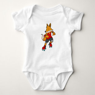 Fox as Skater with Roller skates Baby Bodysuit