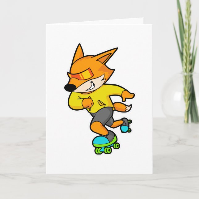 Fox as Skater with Roller skates Card (Front)