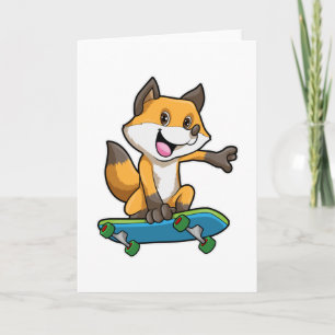 Fox as Skater with Skateboard Card