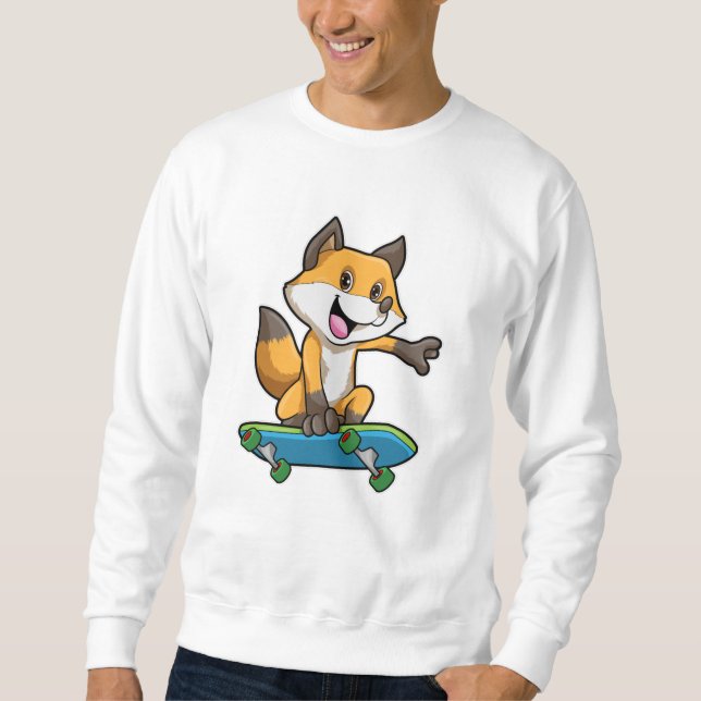 Fox as Skater with Skateboard Sweatshirt (Front)