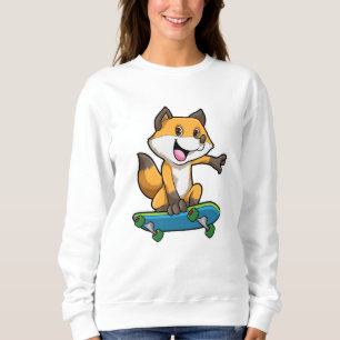 Fox as Skater with Skateboard Sweatshirt