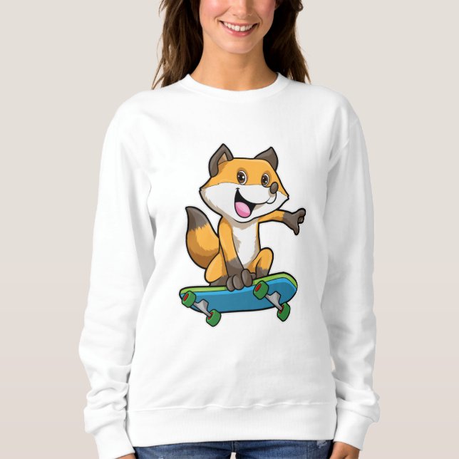 Fox as Skater with Skateboard Sweatshirt (Front)