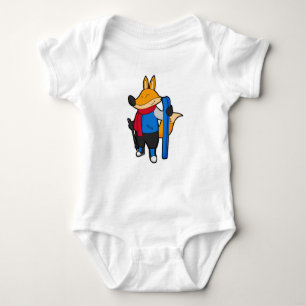 Fox as Skier with Ski Baby Bodysuit