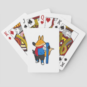 Fox as Skier with Ski Playing Cards