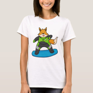 Fox as Snowboarder with Snowboard T-Shirt