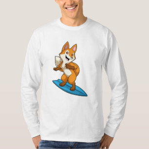 Fox as Surfer with Surfboard T-Shirt