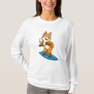 Fox as Surfer with Surfboard T-Shirt