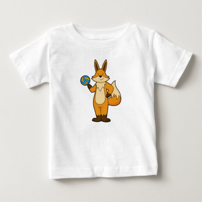 Fox as Volleyball player with Volleyball Baby T-Shirt (Front)