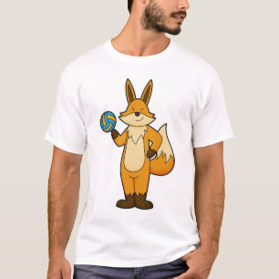 Fox as Volleyball player with Volleyball T-Shirt