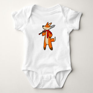 Fox as Warrior with Sword & Scarf Baby Bodysuit