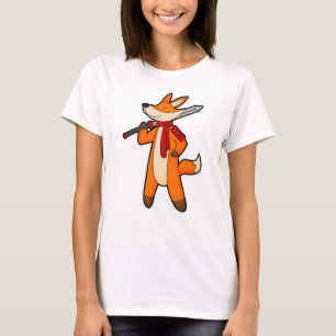 Fox as Warrior with Sword & Scarf T-Shirt
