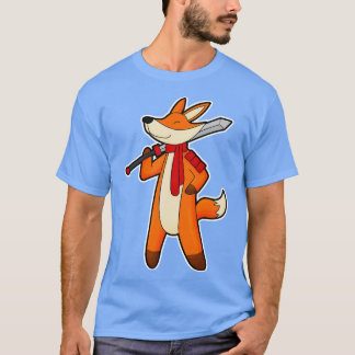 Fox as Warrior with Sword Scarf T-Shirt