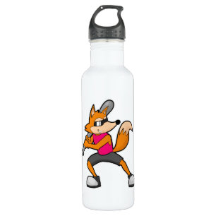 Fox at Baseball with Baseball bat 710 Ml Water Bottle