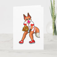Fox at Baseball with Baseball glove