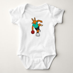 Fox at Bowling with Bowling ball Baby Bodysuit