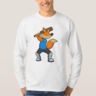 Fox at Cricket with Cricket bat T-Shirt